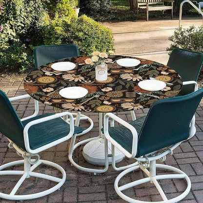 Boho Floral Fitted Round Tablecloth - Image 9