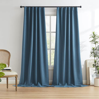 KEQIAOSUOCAI Full Shading Curtains 90 Inches Long 2 Panels Set, Completely - Image 2