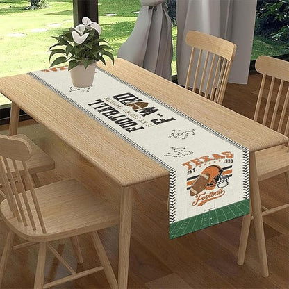American Football Table Runner, Seasonal Rugby Boy Football Game Day Grass - Image 2
