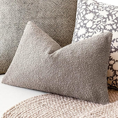 Foindtower Pack of 2 Textured Boucle Throw Pillow Covers Accent Solid - Image 5