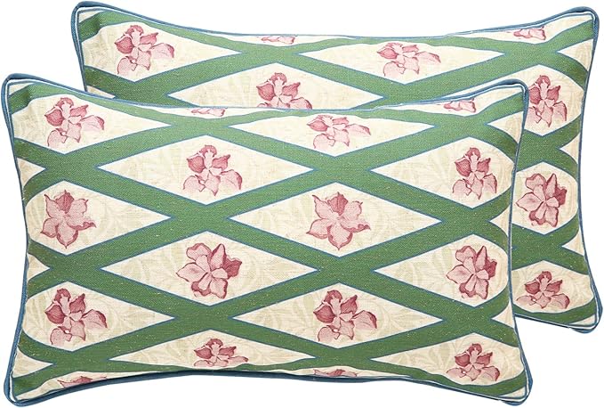 patdrea Designer Throw Pillow Covers Set of 2, French Elegant Spring Green Linen by Welcometopatdrea