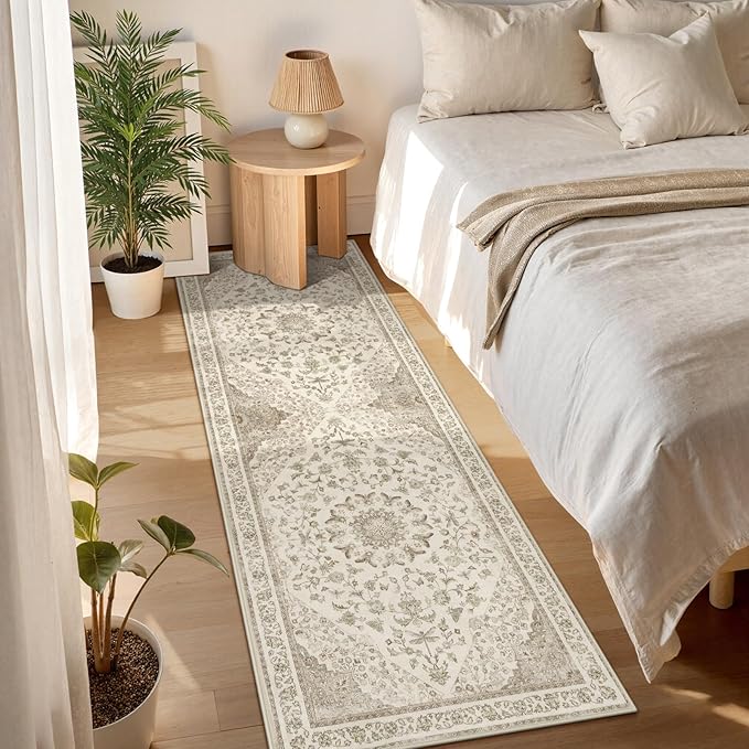 Moynesa 2x6 Beige Washable Runner Rug - Image 7