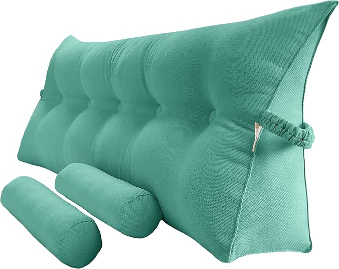 Triangular Reading Bed Rest Pillow Large Bolster Cushion Headboard Backrest by PEACHWELL