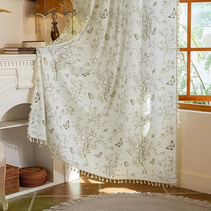 ENJOYBRIDAL Floral Curtains 84 Inch Long Boho Semi Sheer Drapes 2 Panels - Image 6