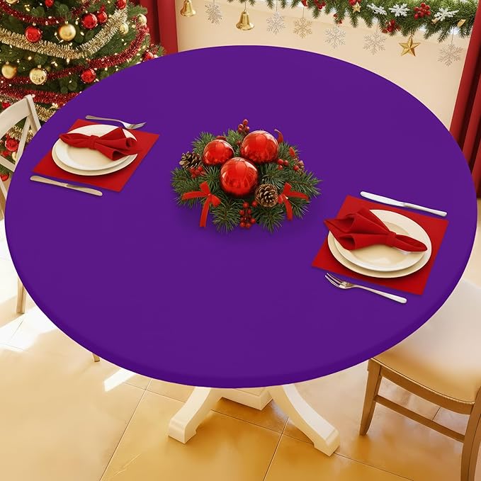 Round Spandex Tablecloth, Elastic Fitted Waterproof Tablecloths by Moosfor