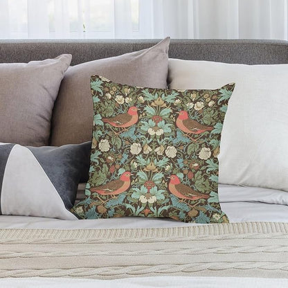 William Morris Floral Original Throw Pillow Covers Boho Chic Retro Floral Bird - Image 5