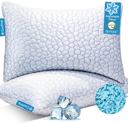 qutool cooling pillow for sleeping, certipur-us shredded memory, main product view