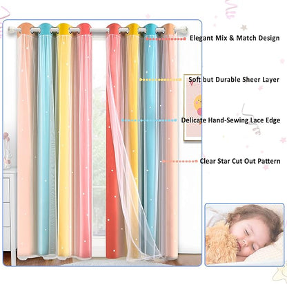 Kinryb Rainbow Star Cutout Curtains - Image 8