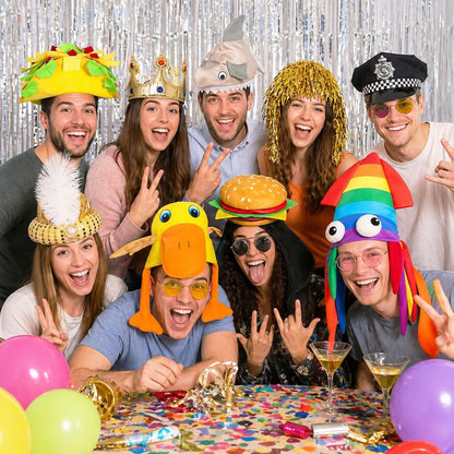 Funny Party Hats Bulk,Costume Crazy Hats for Adults, Photo Booth Props, Birthday Halloween Party Supplies