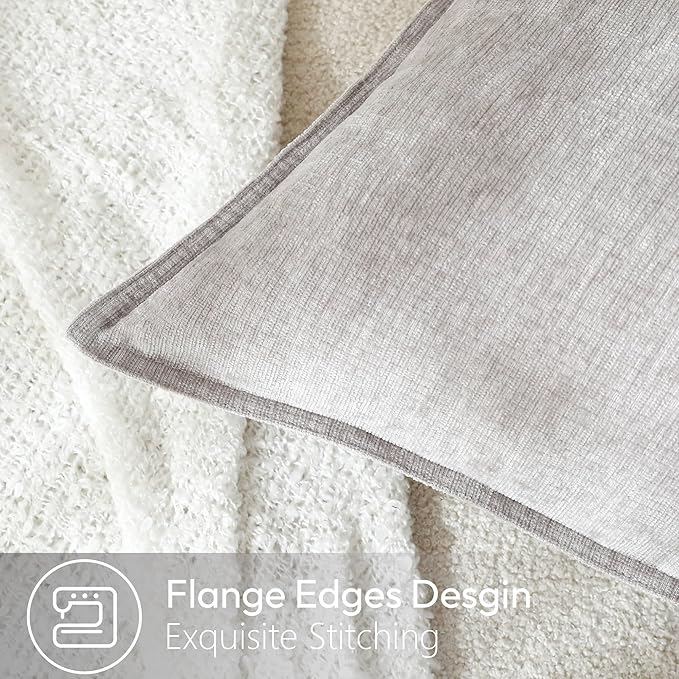Stellhome Pack of 2 Soft Textured Throw Decorative Pillow Covers Square Accent - Image 3