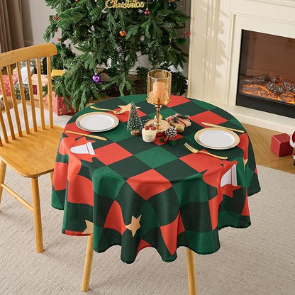 Christmas Tablecloth Round 60 Inch 1 Pack Waterproof, Machine Washable - Image 8