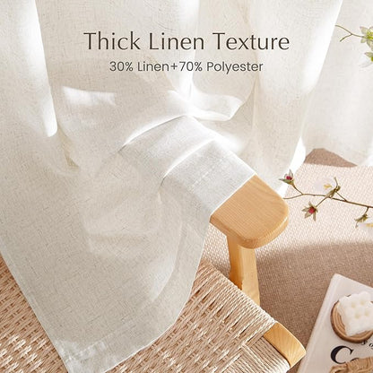 NICETOWN Linen Curtains 84 inches Long, Grommet Thick Flax Linen Privacy Assured - Image 6