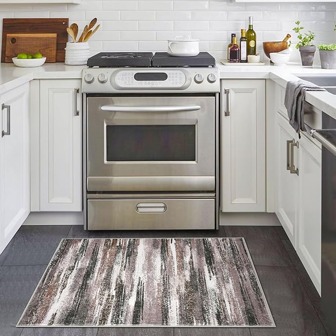 Modern Abstract Entryway Rug Indoor 2x3 Washable Rug Non-Slip Soft Small Area - Image 2