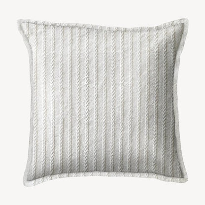 SanVia Ivory Pleat Premium Cotton Throw Pillow Covers, 20 x 20 Inches, Luxury by SanVia