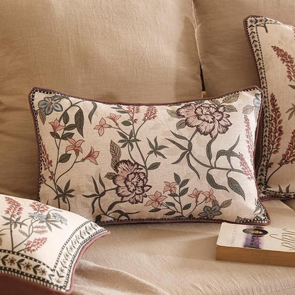 ISAENNE Design Linen Vintage Throw Pillow Covers 12"x20", Rectangle Cushion - Image 2