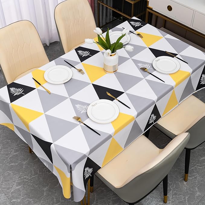Rectangle Table Cloth, 100% Waterproof Tablecloth Oil Proof Spill Proof Vinyl - Image 7