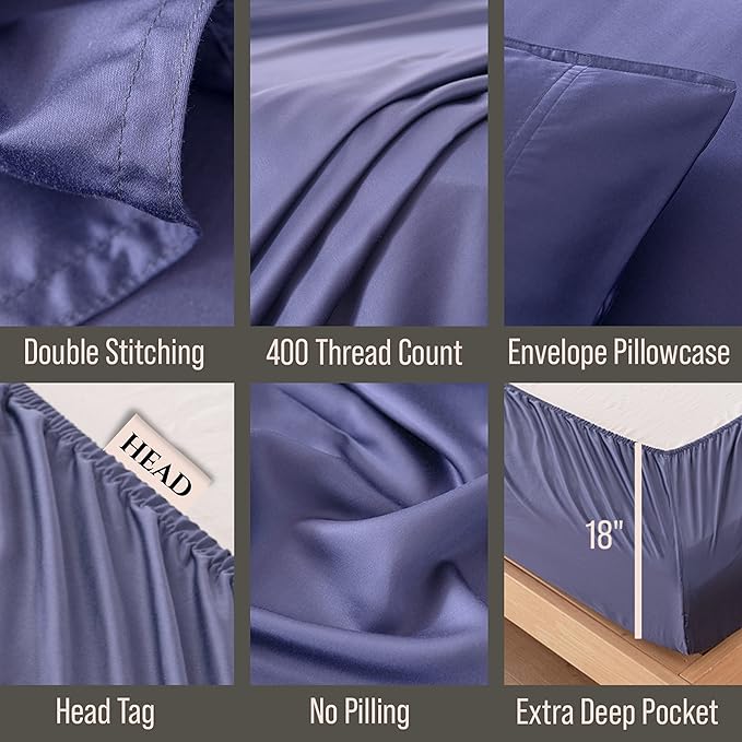 Bella Coterie Luxury Bamboo Viscose Queen Size Sheet Set | 100% Organically - Image 3