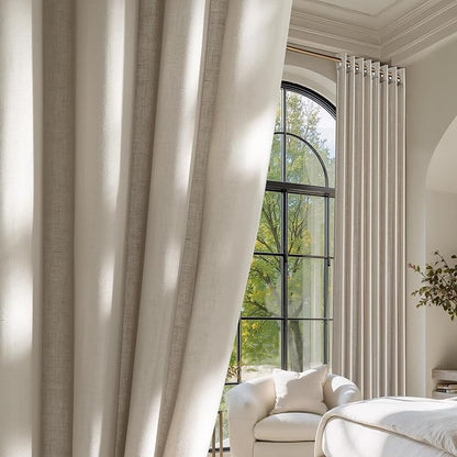NICETOWN Cocoa Cream Linen Curtains by NICETOWN