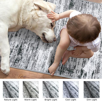 Modern Abstract Runner Rug 2x10 - Image 3