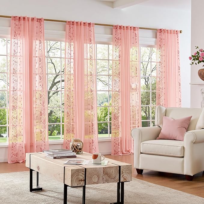 jinchan Winslow Sheer Curtains 63 Inch Length - Image 9