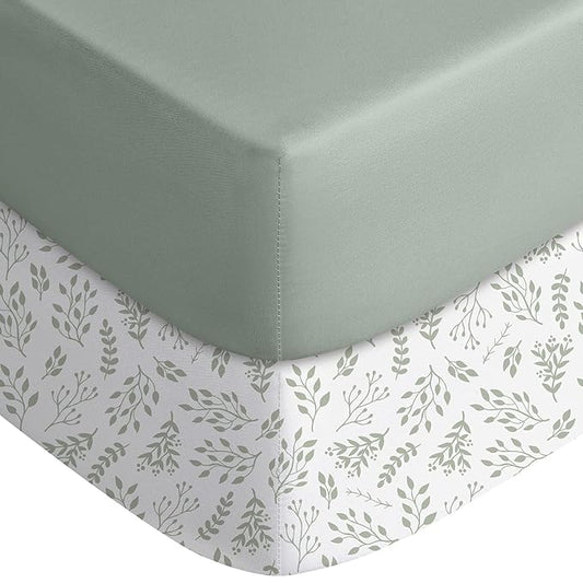 Yoofoss Pack and Play Sheets Fitted, Mini Crib Sheets 2-Pack by YOOFOSS