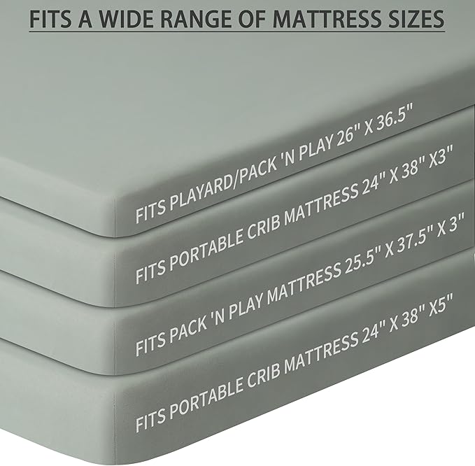 Pack and Play Sheets Fitted, 2 Pack Pack n Play Sheets - Image 3