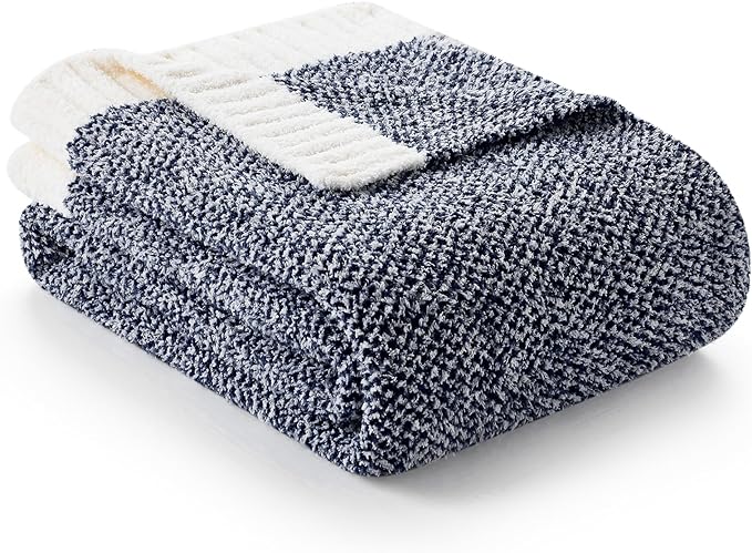 Snuggle Sac Heather Navy Oversized Twin-XL Size Blanket, Super Soft, 66x90 - Image 2