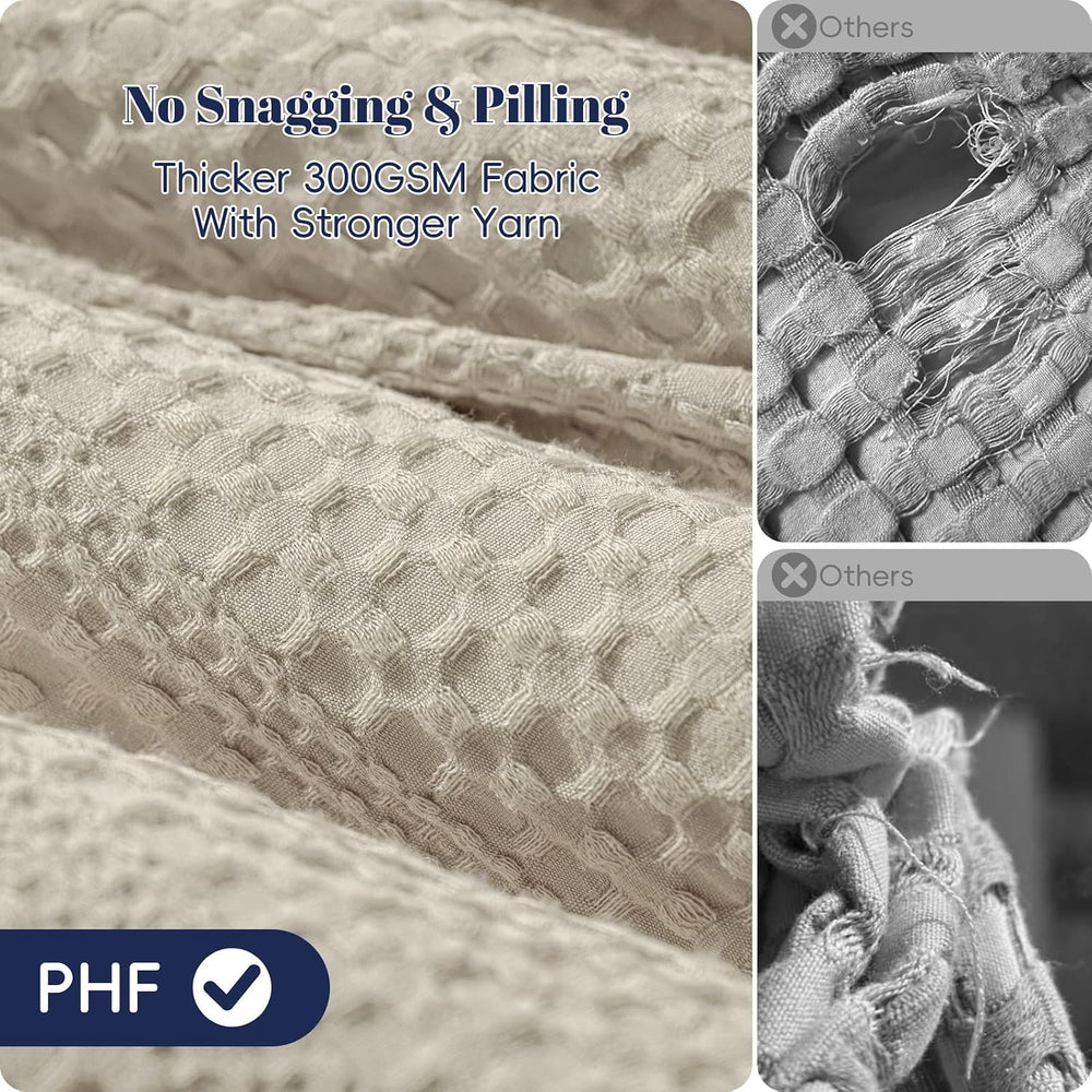 PHF Soft Waffle Comforter Set King Size- Comfy Breathable Waffle Weave Comfor...