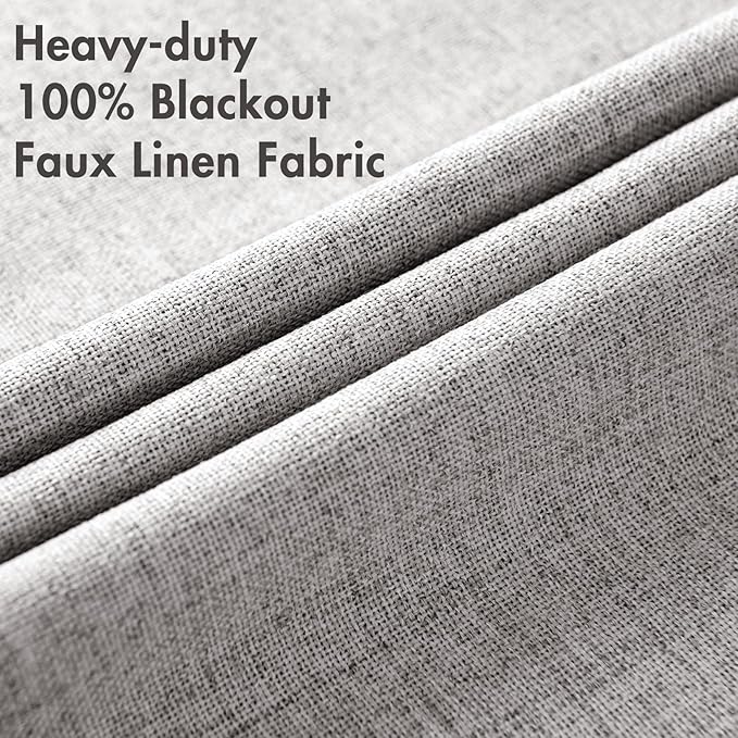 MIULEE Linen Texture 90 Inches Curtains - Image 5