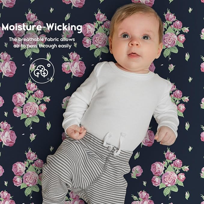 Yoofoss Baby Crib Sheets for Boys Girls, Fitted Crib Sheet 2 Pack for Standard - Image 5