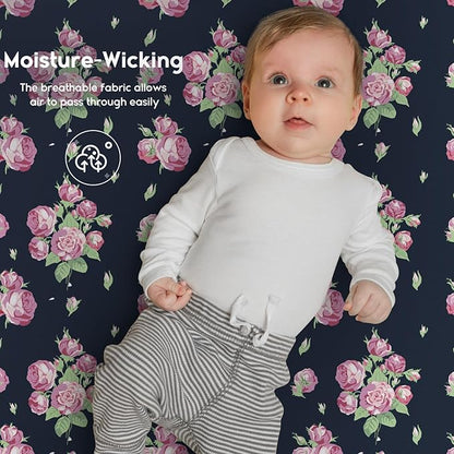 Yoofoss Baby Crib Sheets for Boys Girls, Fitted Crib Sheet 2 Pack for Standard - Image 5