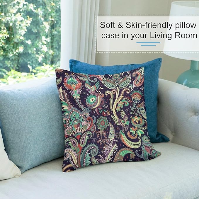 Boho Pillowcases Beautiful Floral Patterns in Traditional Geometric Ethnic Style - Image 6