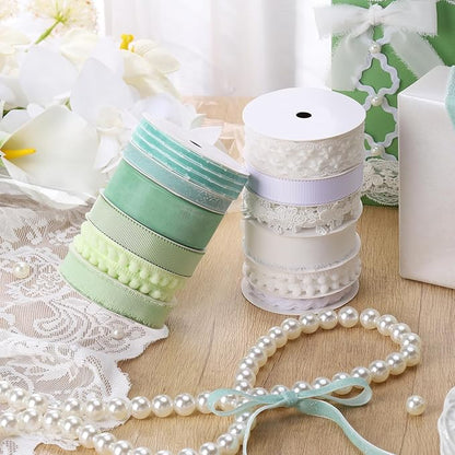 LaRibbons White Ribbons for Crafts 6 Rolls 27.5 Yards TTL Thin Ribbon for - Image 6