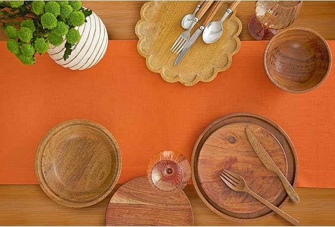 Solino Home Persimmon Orange Table Runner 144 Inches Long - Image 3