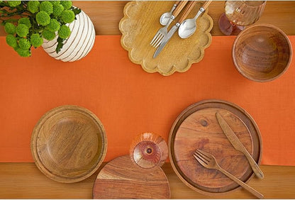 Solino Home Persimmon Orange Table Runner 132 Inches Long - Image 3