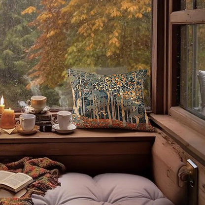 Rustic Autumn Forest Pillow Covers 18x18 Double-Sided, Fall Home Room Decor - Image 4