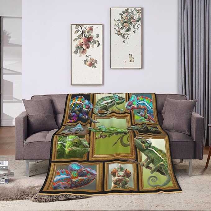 Lizard Blanket Lizard Throw Blanket Flannel Stuff Merch Cozy Decor Fleece Plush - Image 8