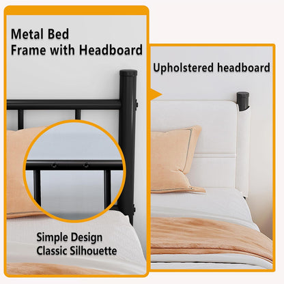 metal bed frame,14inch full size bed frame with, close-up detail