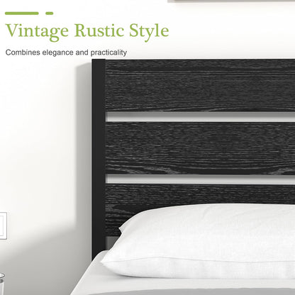vecelo queen size bed frame - heavy-duty metal showing dimensions