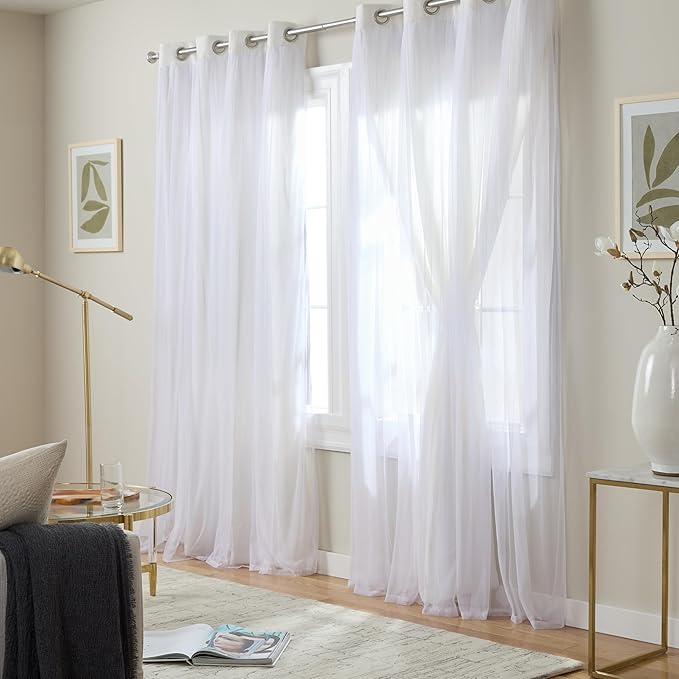 TOWN & COUNTRY LUXE Talia Double Layer Indoor Curtains, Sheer and Room - Image 3