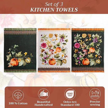 Maison d' Hermine Kitchen Towels Set of 3 100% Cotton 20" x 27.5" Reusable - Image 2