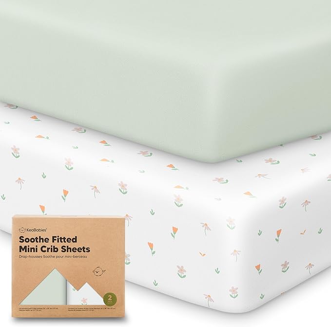 2-Pack Mini Crib Sheets Fitted by KeaBabies