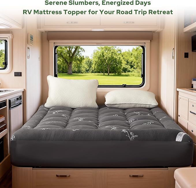 BEDLORE RV Queen Mattress Topper Viscose Derived from Bamboo, Pillow Top - Image 2