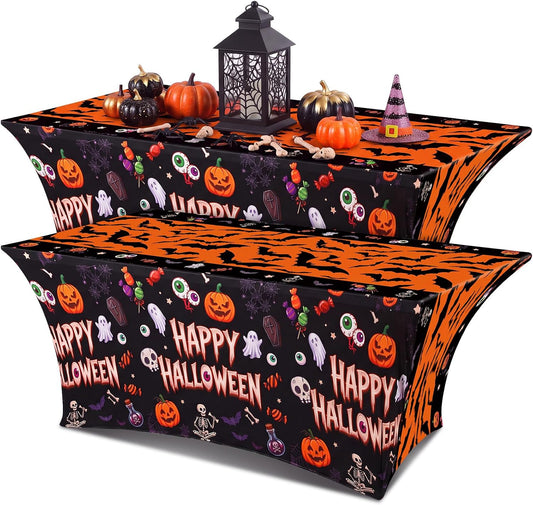 Batiyeer 2 Pcs 6ft Halloween Tablecloths Party Decorations