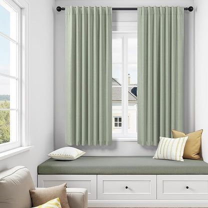Sage Green Boho Blackout Curtains 72 Inch Length - Image 2