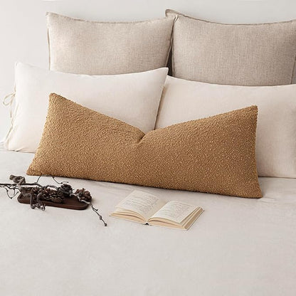 Foindtower Decorative Textured Boucle Throw Pillow Covers Accent Solid Pillow by Foindtower