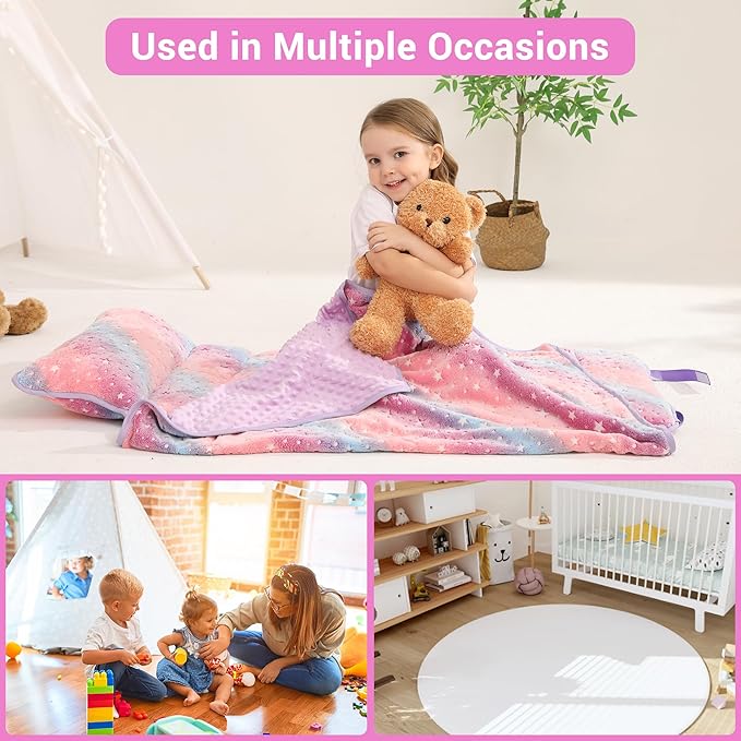 Toddler Nap Mat with Pillow and Blanket, Extra Large Rolled Napping Mats - Image 7