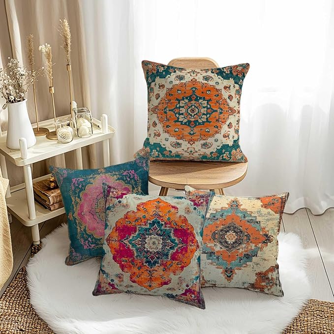 Throw Pillow Covers 18x18 Set of 4 | Decorative Cushion Cases - Image 3
