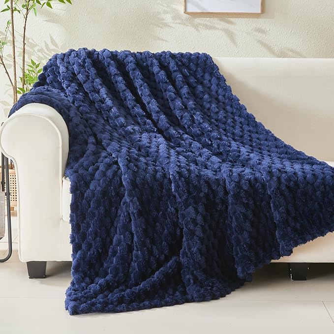 NEWCOSPLAY Super Soft Twin Blanket Dark Navy Premium Silky Flannel Fleece 3D - Image 8