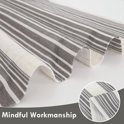 DriftAway Farmhouse Vertical Striped Linen Blend Textured Light Filtering Semi - Image 4